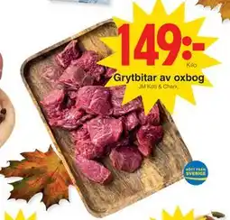 Matöppet Grytbitar av oxbog, SEK 149 erbjuda
