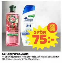Coop Daglivs SCHAMPO/BALSAM, SEK 75 erbjuda