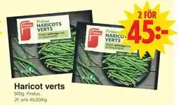 Matöppet Haricot verts, SEK 45 erbjuda