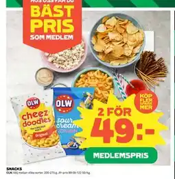 Coop Daglivs SNACKS, Medlemspris erbjuda