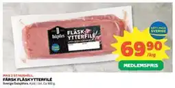 Coop Daglivs FÄRSK FLÄSKYTTERFILÉ, Medlemspris erbjuda