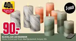 ÖoB Blockljus LED marmor erbjuda