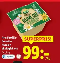 Lidl Arla Familje- favoriter Humlan ekologisk ost erbjuda