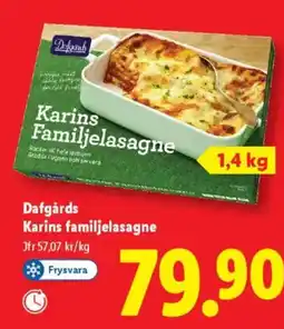 Lidl Dafgårds Karins familjelasagne erbjuda
