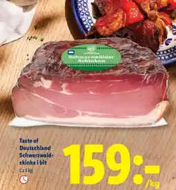 Lidl Taste of Deutschland Schwarzwald- skinka i bit erbjuda