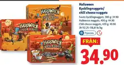 Lidl Halloween Kycklingnuggets/ chili cheese nuggets erbjuda