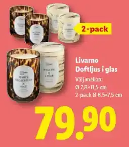 Lidl Livarno Doftljus i glas erbjuda