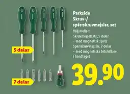 Lidl PARKSIDE Skruv-/ spärrskruvmejslar, set erbjuda