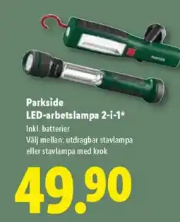 Lidl PARKSIDE LED-arbetslampa 2-i-1 erbjuda