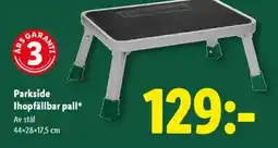 Lidl Parkside Ihopfällbar pall erbjuda