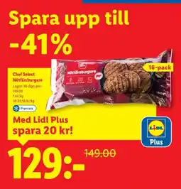 Lidl Chef Select Nötfärsburgare erbjuda