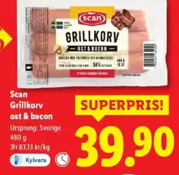 Lidl Scan Grillkorv ost & bacon erbjuda