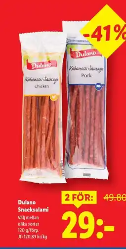 Lidl Dulano Snacksalami erbjuda
