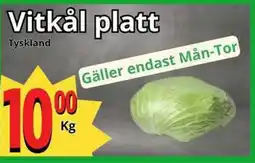 Supergrossen Vitkål platt erbjuda