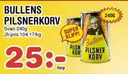 Nya Pulsen Bullens pilsnerkorv erbjuda