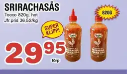 Nya Pulsen Tocco Srirachasås erbjuda