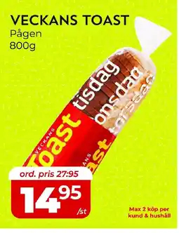Matrix Butikerna Pågen Veckans toast erbjuda