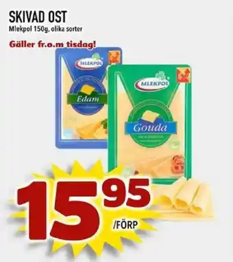 Din Mat MLEKPOL Skivad ost erbjuda