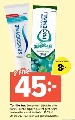 Coop Extra Tandkräm, SEK 45 erbjuda