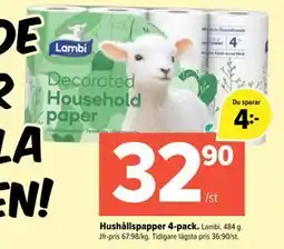 Coop Extra Hushållspapper 4-pack, SEK 32.9 erbjuda