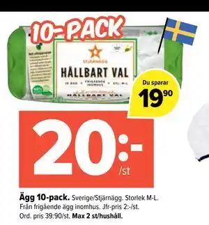 Coop Extra Ägg 10-pack, SEK 20 erbjuda