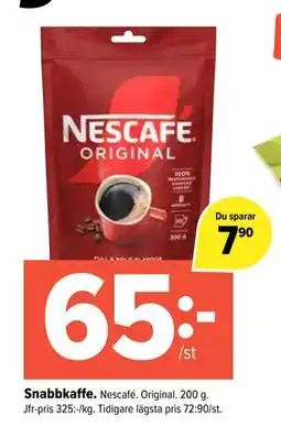 Coop Extra Snabbkaffe, SEK 65 erbjuda