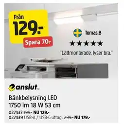 Jula Bänkbelysning LED 1750 lm 18 W 53 cm erbjuda