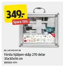 Jula Första hjälpen-skåp 270 delar 35x30x14 cm, SEK 349 erbjuda