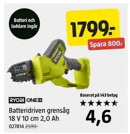 Jula Batteridriven grensåg 18 V 10 cm 2,0 Ah, SEK 1799 erbjuda
