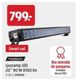 Jula Ljusramp LED 20” 90 W 8100 lm, SEK 799 erbjuda