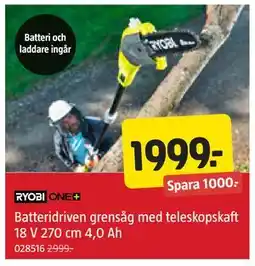 Jula Batteridriven grensåg med teleskopskaft 18 V 270 cm 4,0 Ah, SEK 1999 erbjuda