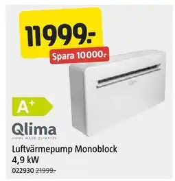 Jula Luftvärmepump Monoblock 4,9 kW, SEK 11999 erbjuda