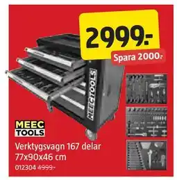 Jula Verktygsvagn 167 delar 77x90x46 cm, SEK 2999 erbjuda