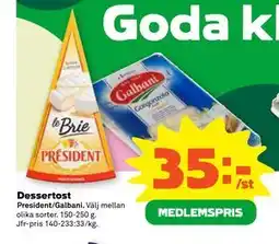 Stora Coop Dessertost, Medlemspris erbjuda