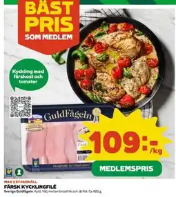 Coop FÄRSK KYCKLINGFILÉ, Medlemspris erbjuda