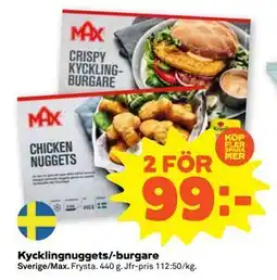 Stora Coop Kycklingnuggets/-burgare, SEK 99 erbjuda