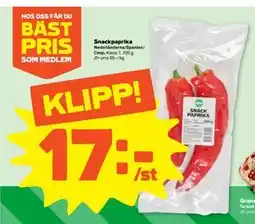 Stora Coop Snackpaprika, SEK 17 erbjuda