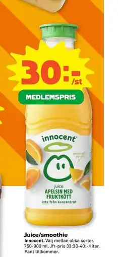 Stora Coop Juice/smoothie, Medlemspris erbjuda