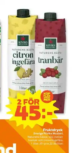 Stora Coop Fruktdryck, SEK 45 erbjuda