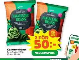 Stora Coop Edamame bönor, Medlemspris erbjuda