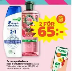 Stora Coop Schampo/balsam, SEK 65 erbjuda