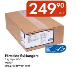 Snabbgross Förstekta fiskburgare erbjuda