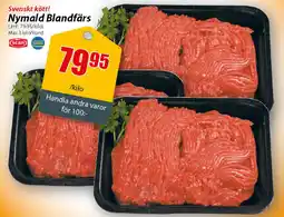 Extra Mjällby Stormarknad Svenskt kött! Nymald Blandfärs erbjuda