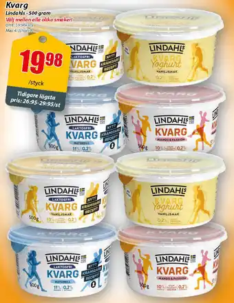 Extra Mjällby Stormarknad Lindahls Kvarg erbjuda