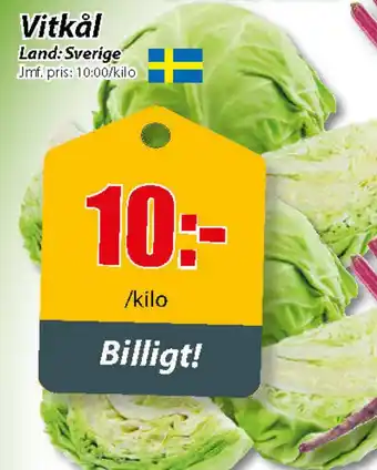 Extra Mjällby Stormarknad Vitkål erbjuda