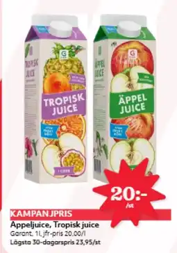 Östenssons Garant Appeljuice, Tropisk juice erbjuda