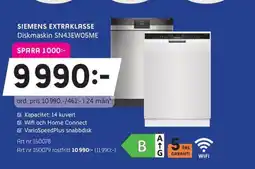 Elon SIEMENS Extraklasse Diskmaskin SN43EW05ME erbjuda