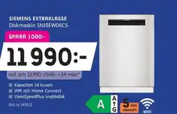 Elon SIEMENS Extraklasse Diskmaskin SN15EW06CS erbjuda