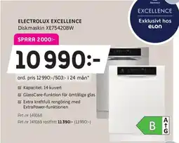 Elon ELECTROLUX Excellence Diskmaskin XE75420BW erbjuda