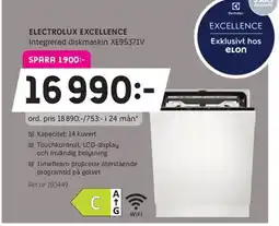 Elon ELECTROLUX Excellence Integrerad diskmaskin XE95371V erbjuda